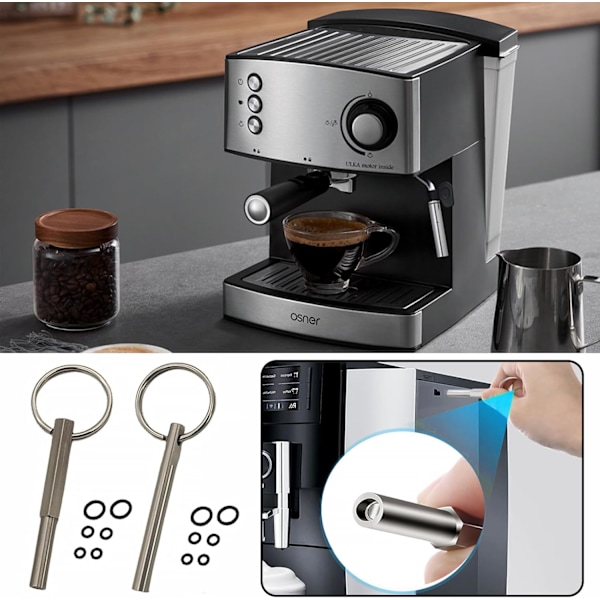 St Oval Skruvmejsel för, Oval Huvudnyckel, Oval Huvudnyckel för Kaffemaskin med 12 Gummiringar, för Reparationsverktyg för Kaffemaskin