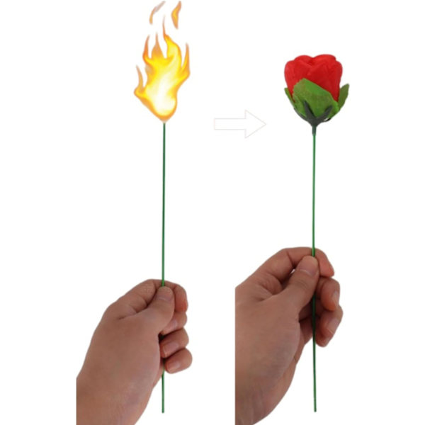 10 st Fackla till Ros, Eld Magi Trick Flamma Visas Blomma för Valen