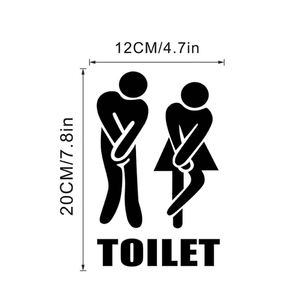 4 kpl WC-tarroja PVC-kyltti Vedenpitävä WC-tarra Seinätarra Koriste