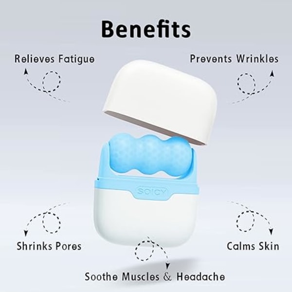 Isrull for ansikt og øyne - Verktøy for ansiktshudpleie med 2 i 1-rull