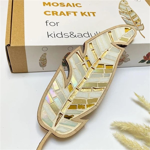 Kreativitet DIY Mosaic Family Kit, Fantasy Feather Mosaic Feather Gift