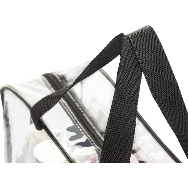 2-delt stort klart makeup kosmetik organiserings taske, plastik tote tasker, vandtæt transparent håndtaske pung