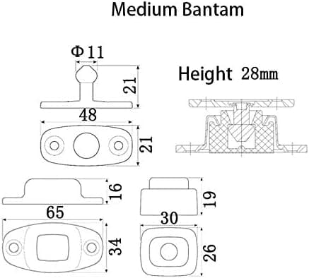Dørstopper, Universal dørstopper til campingvogn, autocamper, campervan, båd, yacht, hjem og have (Medium Bantam)