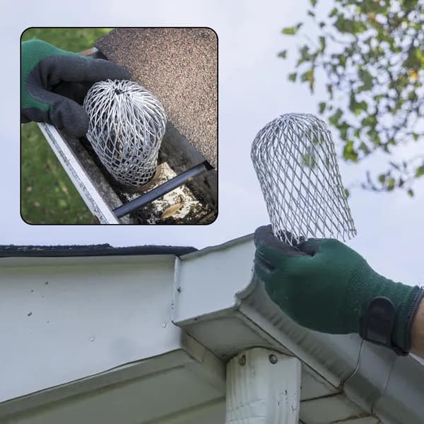 4 Fleksible Aluminium Tagrenderfiltre Diameter 8cm Gitternet Stop Løvsi, Løvbeskyttelse Tagrenderdækning til Beskyttelse af Tagrender Mod Blade Tag
