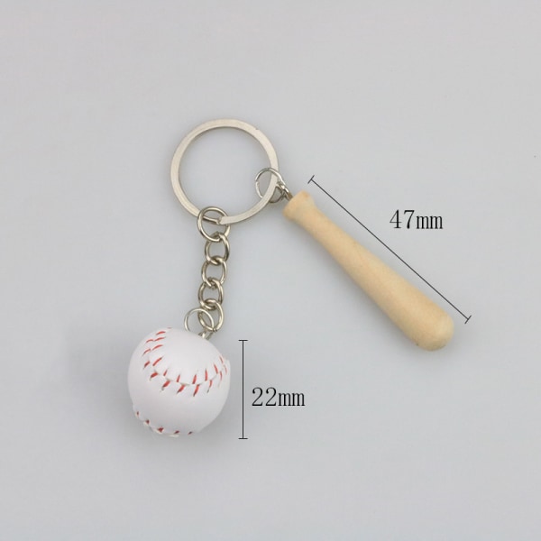 6-Pack Baseball and Wooden Keychain Baseball Party Favors for Baseball