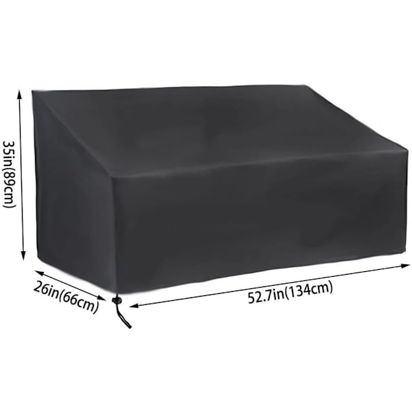 Vandtæt beskyttelsescover kompatibelt udendørs bænk, have, park, terrasse 2 sæder (134 x 66 x 89 cm)