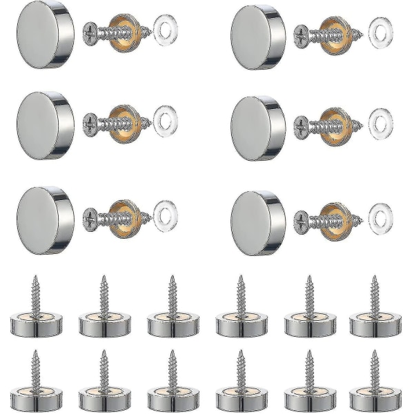 40 stk. spejlskruer dekorative hætter dæksøm, 16 mm rustfrit stål M