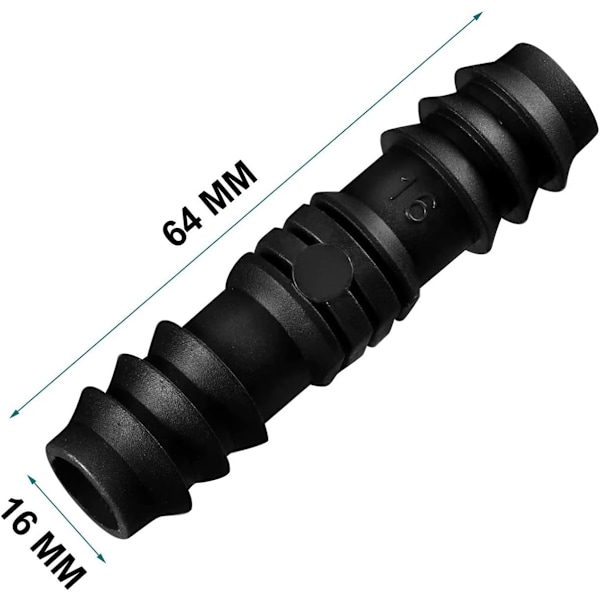 Rørforbindelser til 16mm vandingssystem (koblinger) 12stk