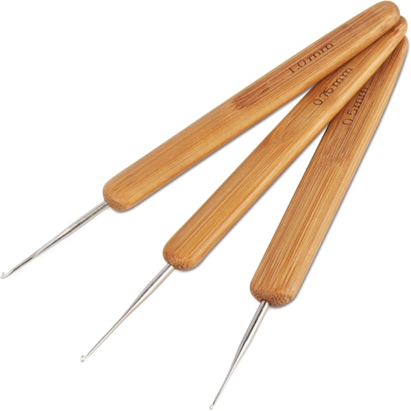 3 st 0,5/0,75/1,0 mm Enkel Loc-nål för Dreads, Vävkrok för Flätning, Utmärkt för Att Underhålla Äkta Dread Loc