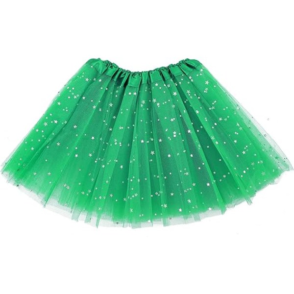 Sparkle Tutu Kjol Balett Dans Skorts 3 Layered Tulle Paljett Star Roll