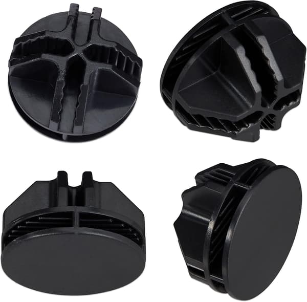 40x Plastik Skabsbeslag Terningeclips Sort 2,4 x 3,7 cm