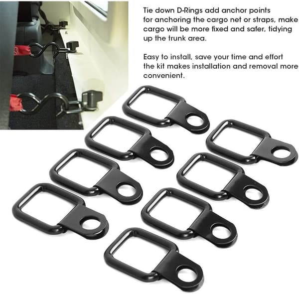 8 stk. til Wrangler D-ring anker / cover quick release lukning