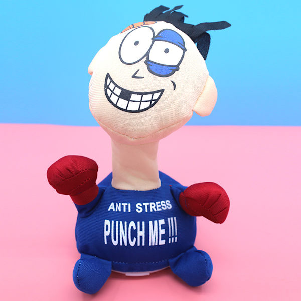 Sjov Punch Me Scream Doll, Interaktivt Legetøj Blå 25CM