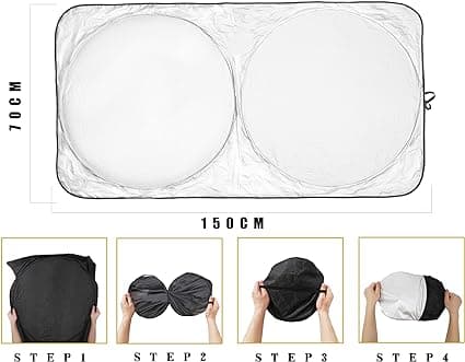 Universal Bil Solskærm, Foldbar Front Anti UV Velegnet til de fleste køretøjer