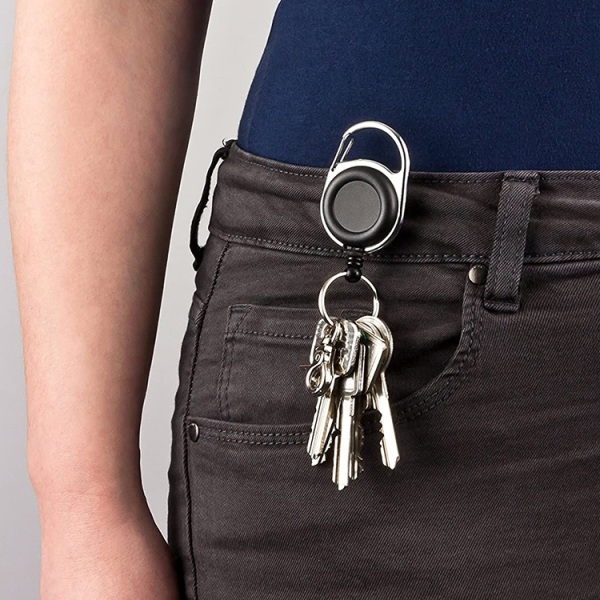 2-pack Retractable Keychain/ID Holder Jojo Functional Black