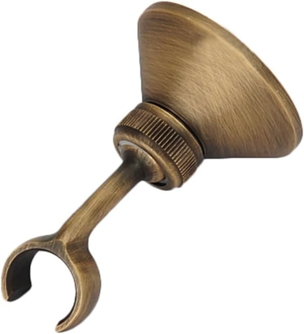 Retro Dusjhodeholder for Justerbart Dusjhode i Solid Messing Bronse