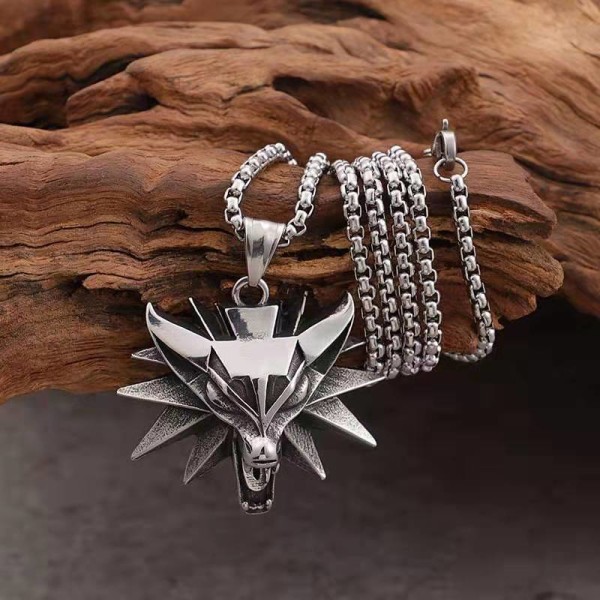 Retro litterär dödskalle fårhuvud halsband