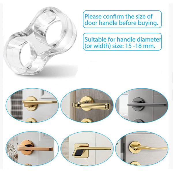 Dørstoppere 10 stk. PVC Dørhåndtakstopper Dørstøtfanger Silikon Dør Anti-Dørhåndtak Beskyttelse (Transparent)