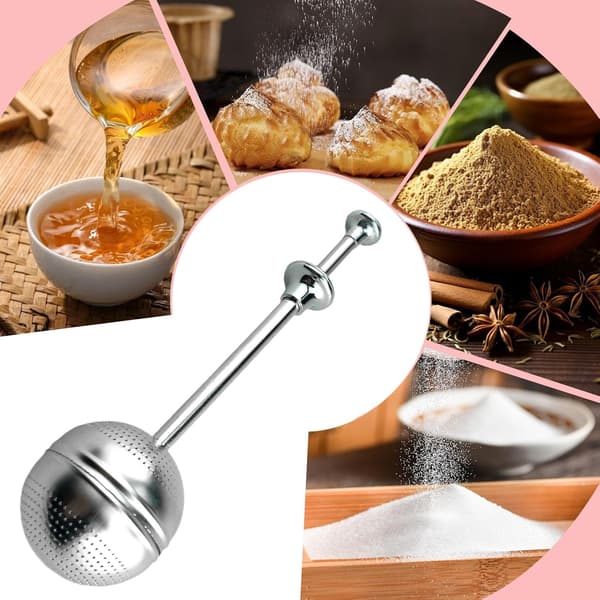 Te-kule i rustfritt stål, tesiler for løs te, finmasket te-infuser, te-diffusorer, sukkerpute, for te, kaffe, krydder