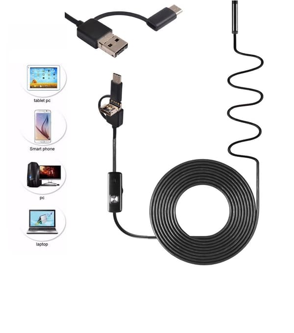 INF Endoskopkamera med USB/USB-C Sort Sort