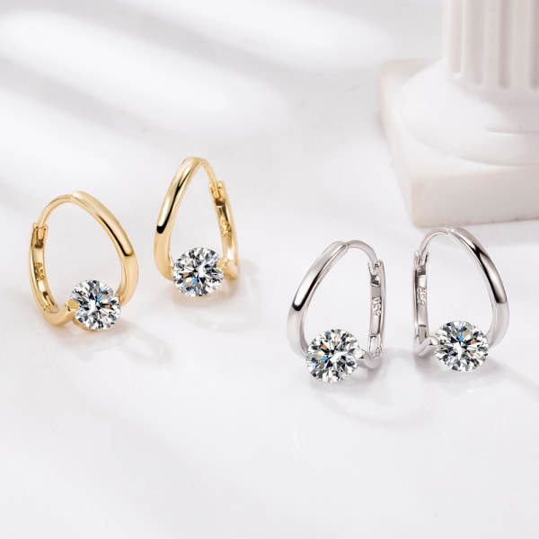Rhinestone-koristeiset Huggies-korvakorut Naiset Tytöt Korut Lahja