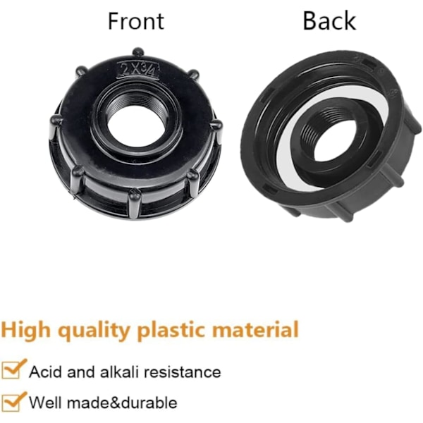 Stykker IBC Adapter Låg S60x6 - 3/4 Tomme IBC Tank Connector - Tank Adapter til 1000 Liter IBC Ton Ventil