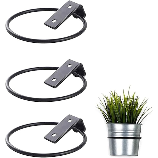 Sett med 3 veggblomsterpotteholdere, sammenleggbar metallblomsterpotteholder, hjem Gar