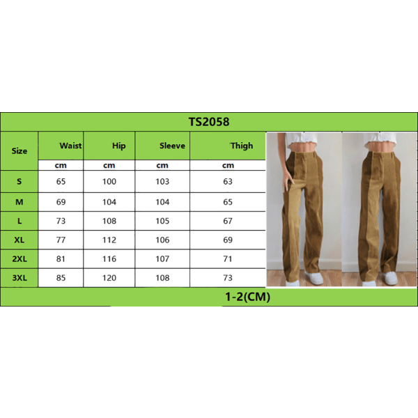 Kvinnors Corduroy Patchwork Byxor, Hög Midja Gradient Byxor Raka Bred Ben Zip Fick Casual Bottnar，XL