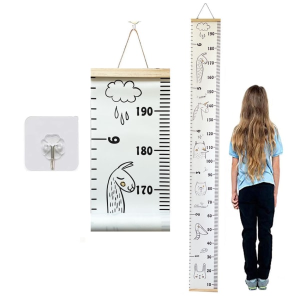 Barns höjddiagram, tillväxtdiagram, söt väggdekal