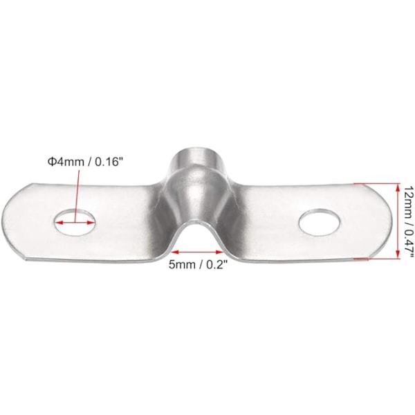 45 stk slangeklemme 5mm feste rørklemme rørklemme stiv klemme 2 hull 201 S