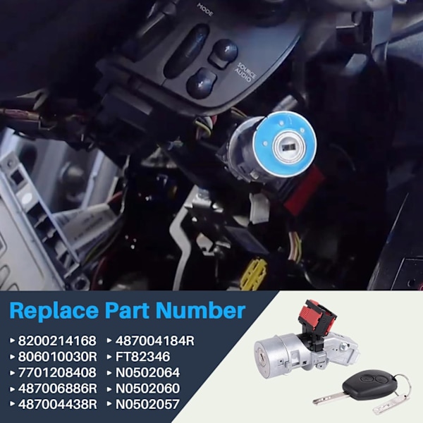 Korvaava 4-nastainen virtalukko Clio 3 Kangoo 3 Master 3 Movano B 8200214168 806010030R 7701208408 487004438R