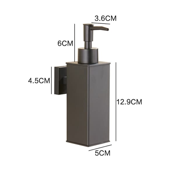 304 Vægmonteret sæbedispenser i rustfrit stål - Mat sort - kompatibel til daglig brug