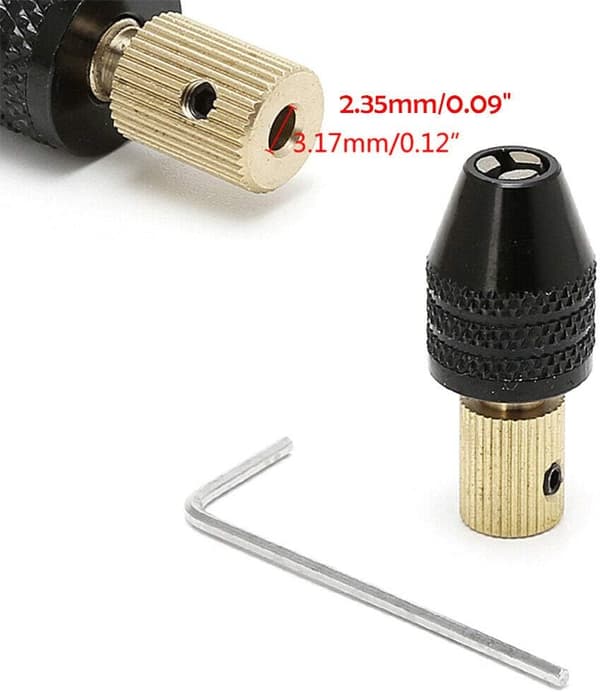Mini Elektrisk Motoraxel Fästchuck 0.5mm-3.2mm