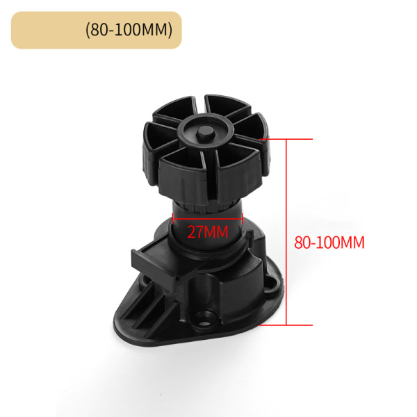 2 stk bordben, støtteben, justerbare skapben av plast, sofa støtte
