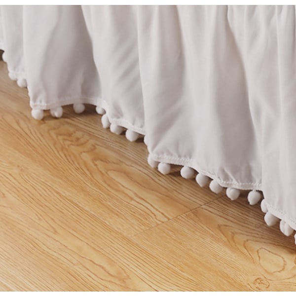 Tassle Platform Bedskirt, Twin, Vit 100*190+36cm