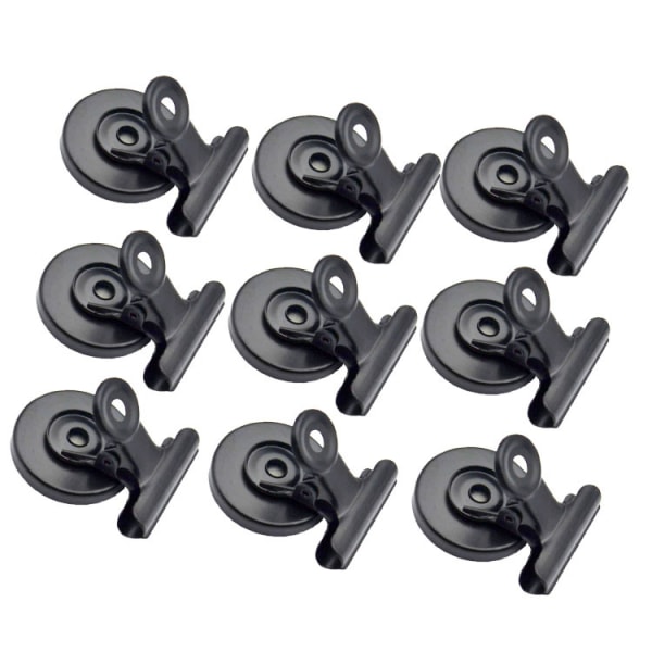 10x magnetiska clips - svart svart