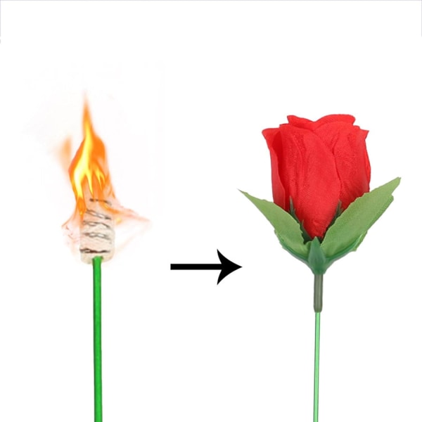 10 stk. Fakkel til Rose, Ildmagi Triks Flamme Fremdukkende Blomst for Valen