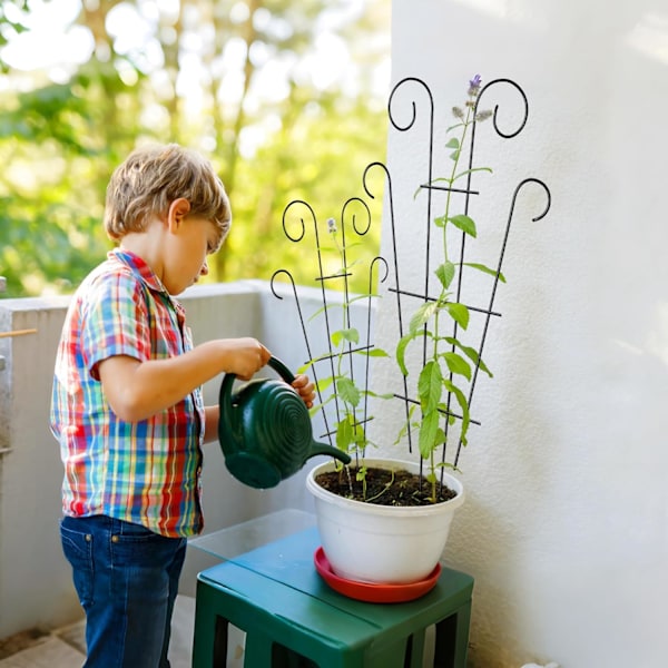 4-pack inomhusväxtstöd för krukväxter klättring, utomhus metall trädgårdsstöd krukväxter blommor vin murgröna, svart