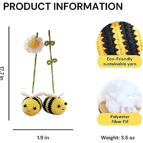 Söt liten bi och liten groda bilbackspegel hängande prydnad