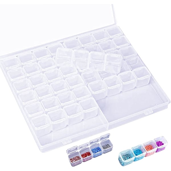 56 Fack Klar Förvaringslåda Plast Pärlbox Verktygslåda Smyckesorganisatör för Pärlor Nagelkonst Rhinestones Nageltillbehör
