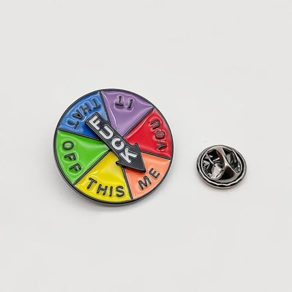 Rolig Lucky Wheel Pin, med roterbara pilar, Lucky Wheel Enamel Pins Rolig Fuck Enamel Roterande Pins Rolig Pil Badge Pins Humöruttryckande Pin För Introverta