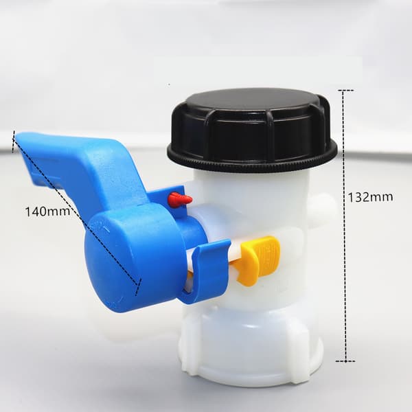 Fjärilsventil med flytande mutter i aluminium S60x6 för 1000 liters IBC-tank