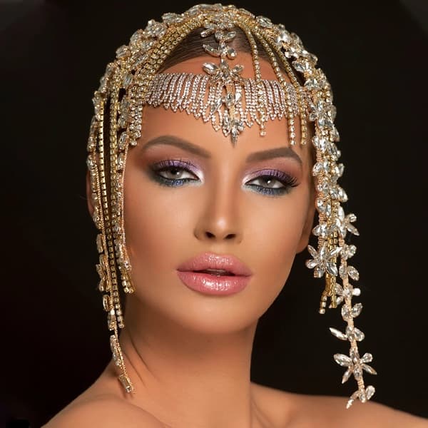 Rhinestone Flapper Hodeplagg kompatibel kvinner Brudehodebånd Hårsmykker Ac