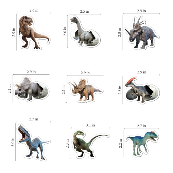 100 kpl dinosaur-tarroja, lasten vedenpitävät sarjakuvatarrat statio