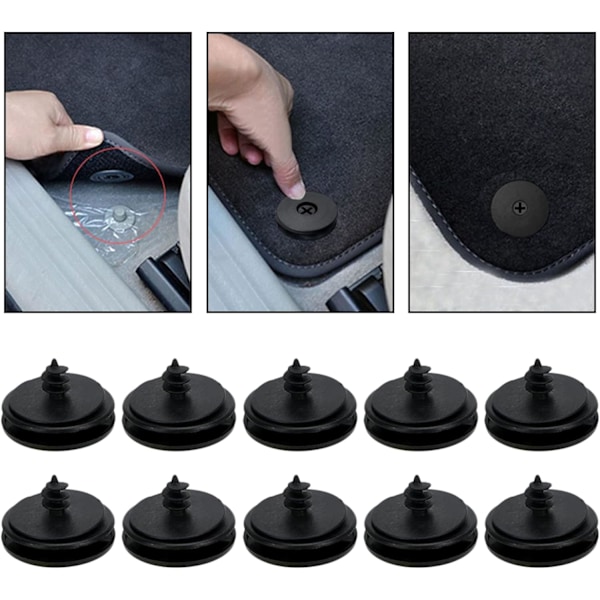 10 kappaletta yleismaailmallisia auton lattiamaton pidikkeitä, 3 in 1 auton maton kiinnityspidikkeet, auton F