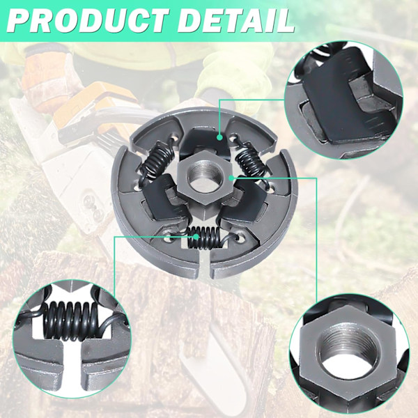 3/8\" Kytkinketjupyöräsarja Stihl 017 018 MS170 MS180 021 023 025 MS210 MS230 MS250 -sahoihin, ADEFOL Ketjupyörä + Kytkinkupu + Laakeri + Kierukkavaihde + Aluslevy +