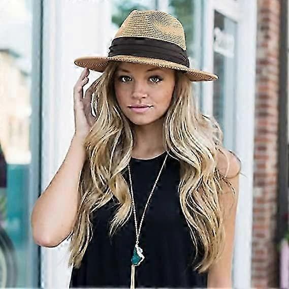 Dame Herre Stråhat Panama Hat Sommer Bredskygget Solhat til Strandrejser Solhat