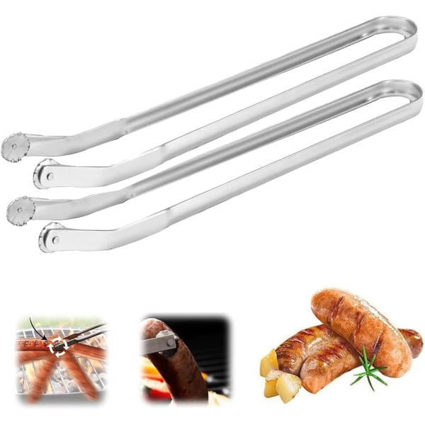 2 kpl BBQ-makkaran kääntöpihdit, makkaran kääntöpihdit, BBQ-makkaran kääntö