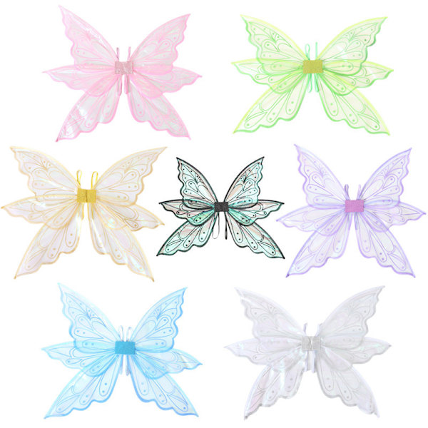 Barnflickor Dam Butterfly Wings, Fairy Wings För Flickor Vuxna, Damer Flickor Fairy Wings Glittrande Änglavingar