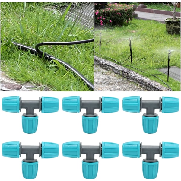 20 stk, 16mm Pigtrådsrør Fittings Drypvanding Fittings Rør Tee Konnektor